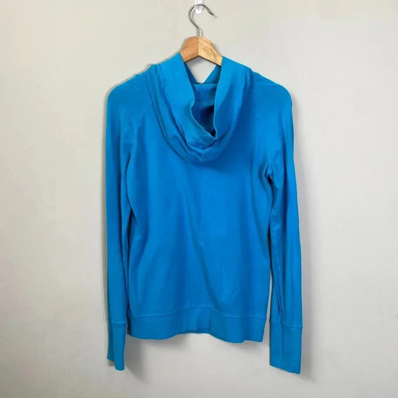 Vintage Nike Long Sleeve Hooded Pullover Sweatshirt Women's Medium Blue Active - Picture 3 of 14